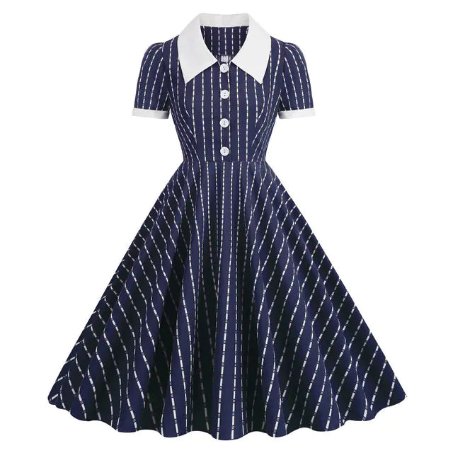 Elegant 1950s Embroidered Mesh Retro Party Dress Mimarta
