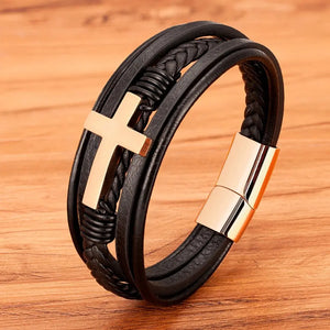 Luxury Multicolor Cross Design Classic Stainless Steel Men Rieworkes