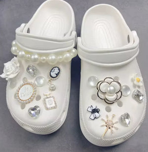 Pearl Chain Shoe Charms for Crocs and Sandals - Elegant DIY Decorations for Women Rieworkes
