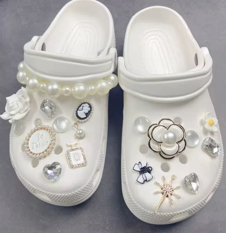 Pearl Chain Shoe Charms for Crocs and Sandals - Elegant DIY Decorations for Women Rieworkes