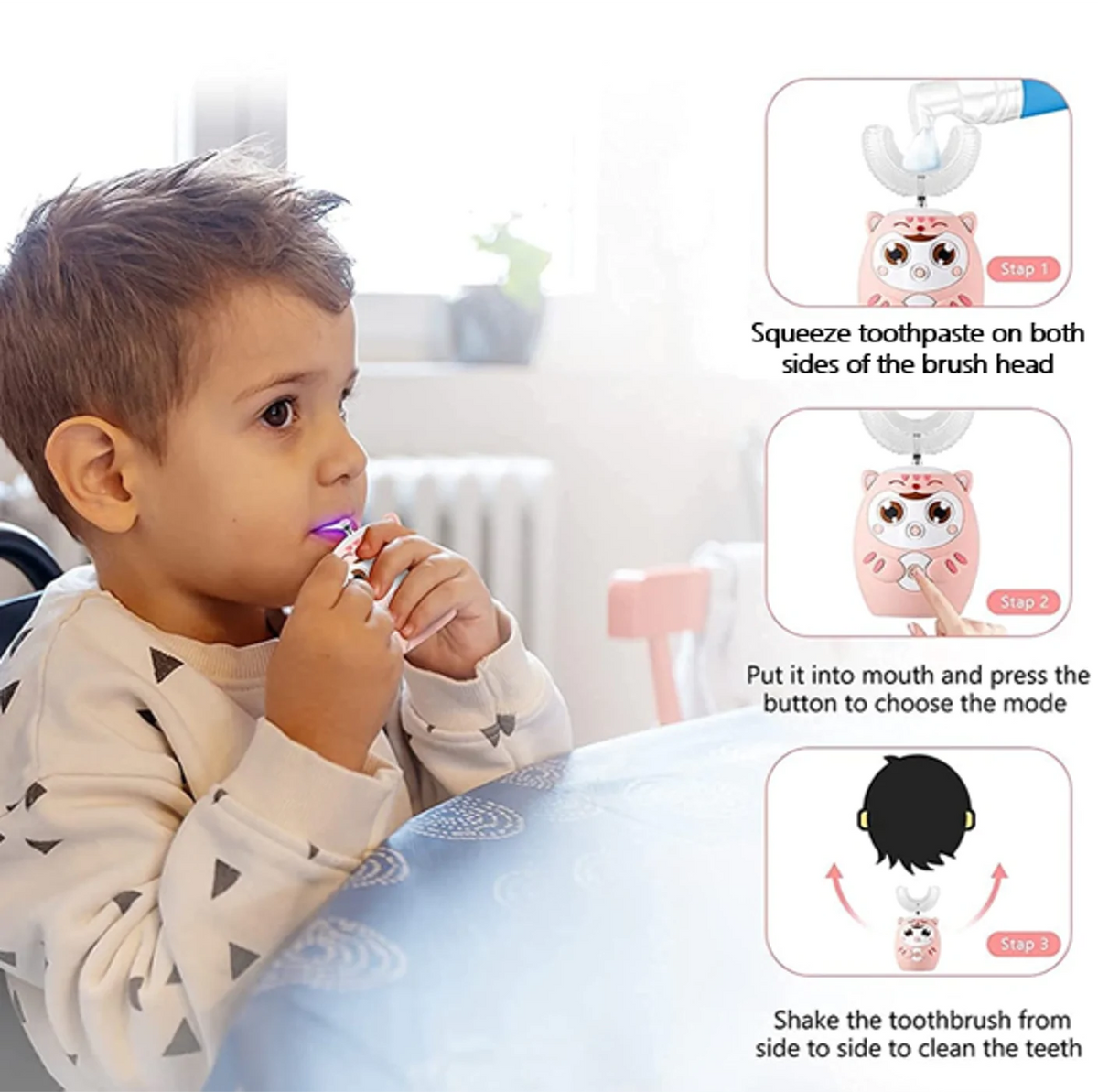 Kid's U-Shape Electric Toothbrush Rieworkes