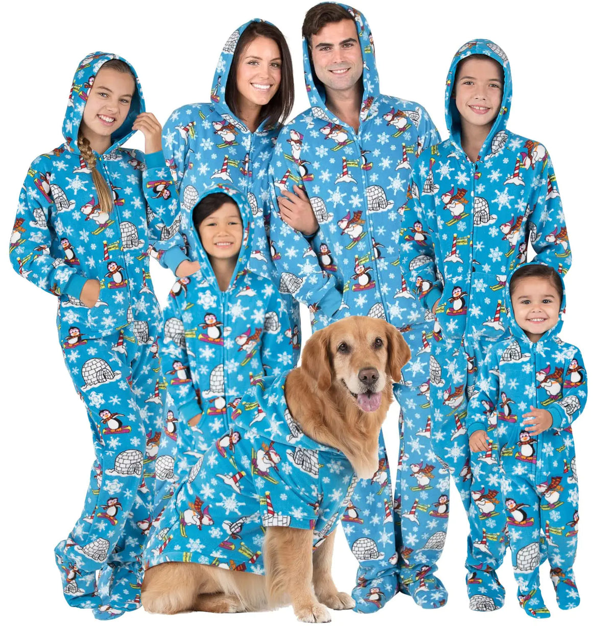 Footed Pajamas - Family Matching Polar Hoodie One Pieces for Boys Girls Men Women and Pets - Infant - Large (Fits 6-12mos.) Rieworkes