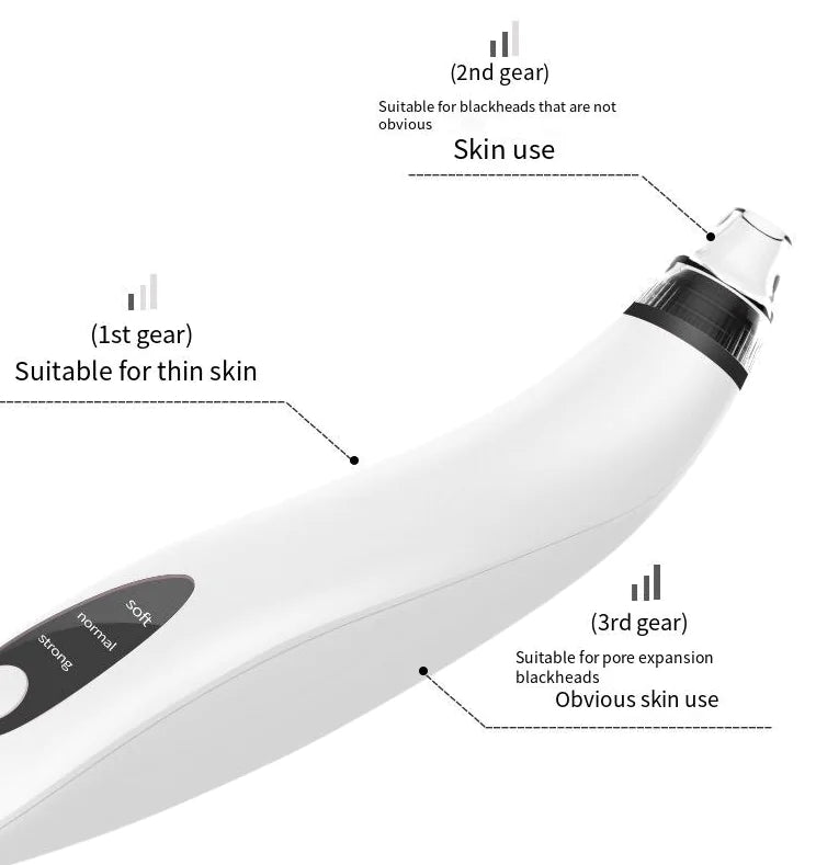 Electric Blackhead Remover Cleaner Face Diamond Pore Vacuum Suction White Heads Rieworkes
