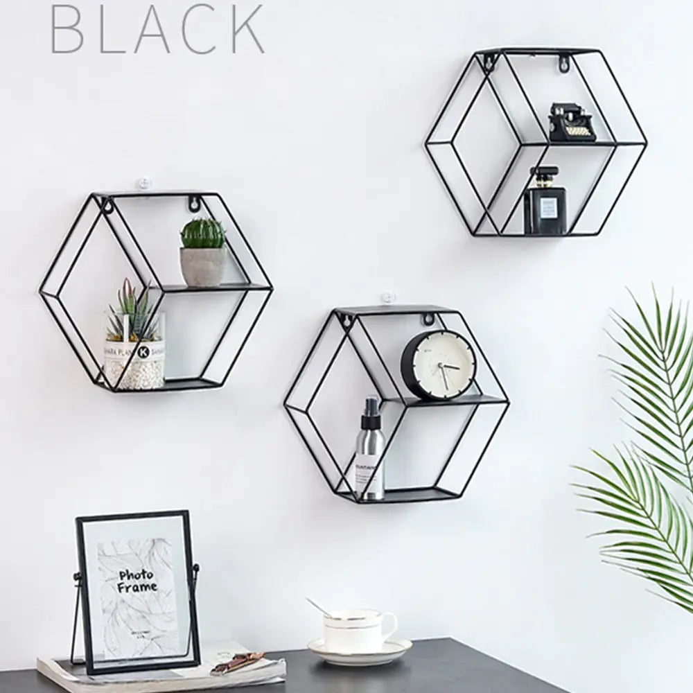 Hexagonal Wall Shelf - Wall Decor and Storage Rack Mimarta