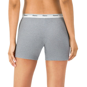 Hanes Womens Mid-Thigh Boxer Brief Pack, Stretch Cotton Underwear, 4-Pack Small Fashion Color Mix Rieworkes