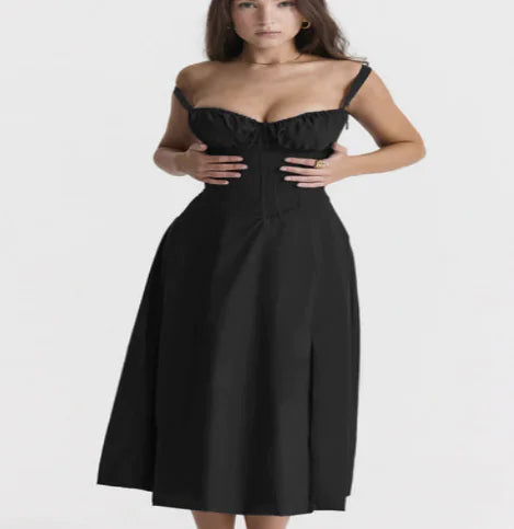 Parisian Dress - Waist Shaping Floral Maxi Dress (One Piece) Mimarta