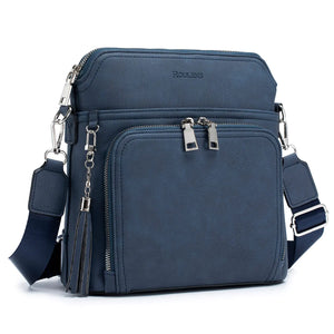 Crossbody Purse for Women,Lightweight Medium Crossbody Bag Soft Leather Women's Shoulder Handbags with Tassel Taupe Rieworkes