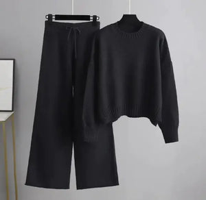 Knitted Wide Leg Pants Set Rieworkes