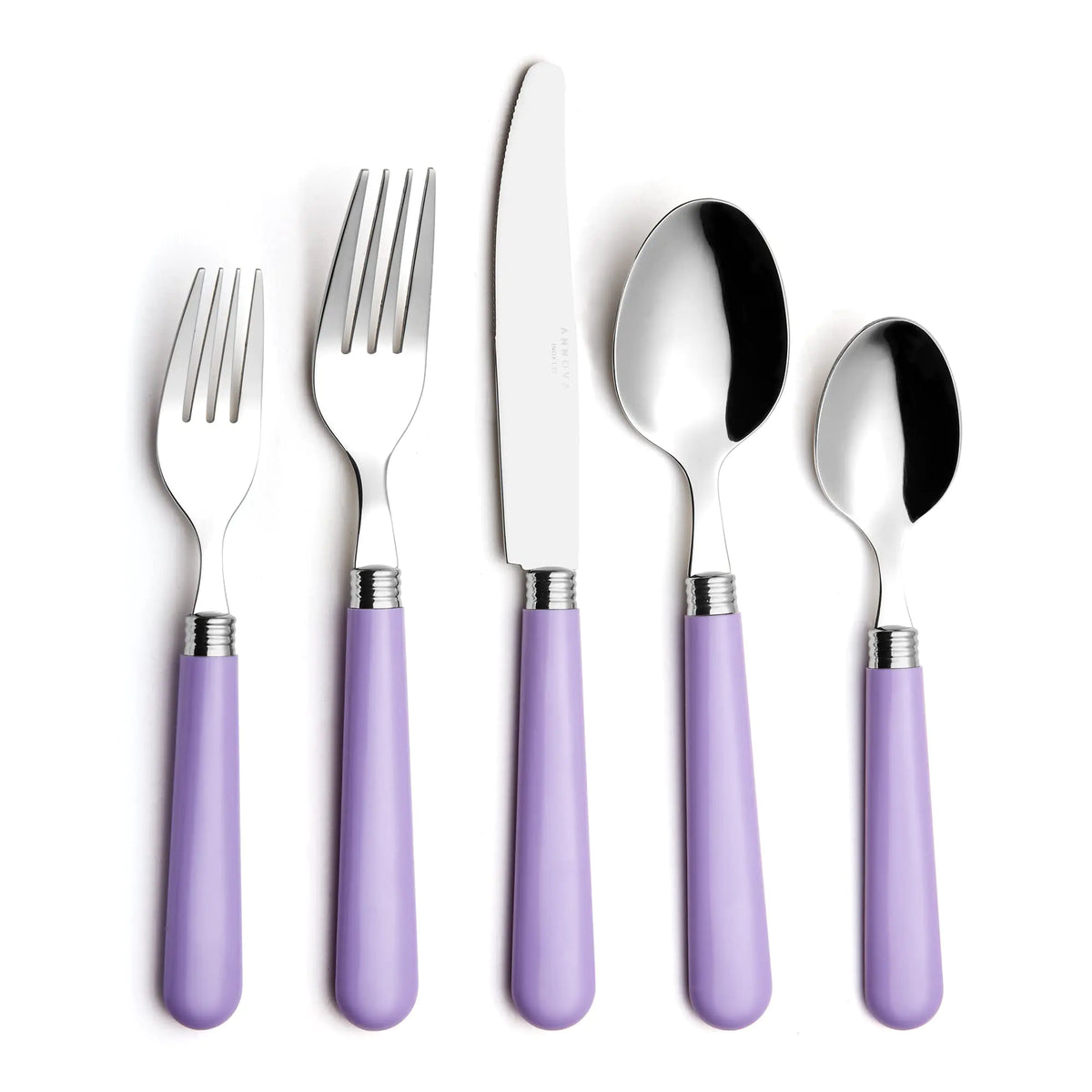 ANNOVA Silverware Set 20 Pieces Stainless Steel Cutlery Color Handle Flatware - 4 x Dinner Knife; 4 x Dinner Fork; 4 x Salad fork; 4 x Dinner Spoon; 4 x Dessert Spoon Lilac Purple Mimarta