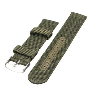 18mm 20mm 22mm 24mm Military Canvas Nylon Wrist Watch Band Strap Bracelet Sport Rieworkes