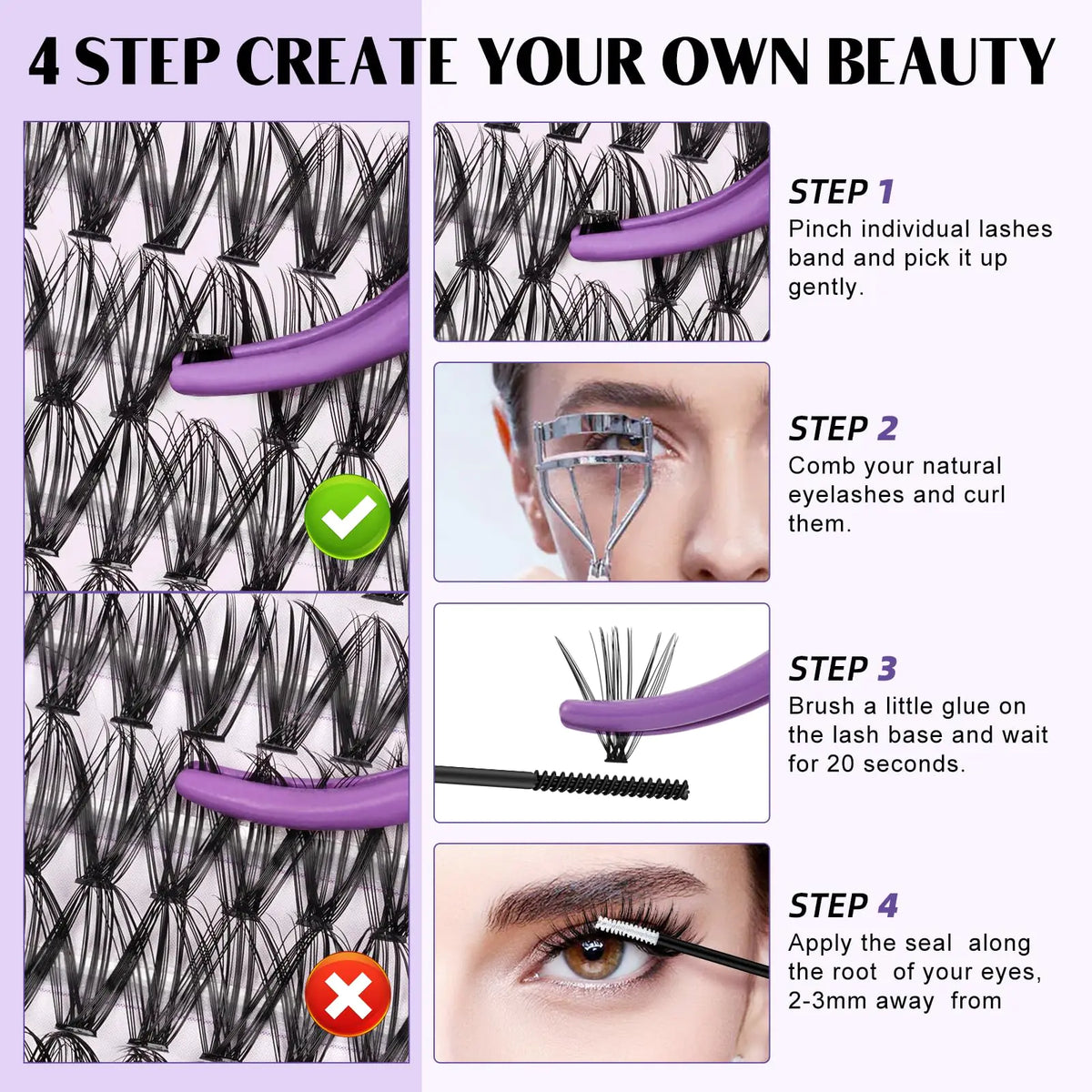 Lash Extension Kit for Beginners 280pcs Eyelash Extension Kit 30D 9-16 Mixed Lash Clusters Kit D Curl Lash Kit with Lash Bond and Seal Individual Lashes Kit DIY (KIT,30D-D-9-16MIX) Lash Cluster Kit-30D-D 9-16MIX Rieworkes
