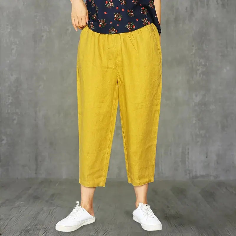 Lucyever Casual Cotton Linen Pants Women Rieworkes