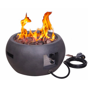 New Design Product Faux Concrete Texture Round Dark Propane Outdoor Fire Pit Mimarta