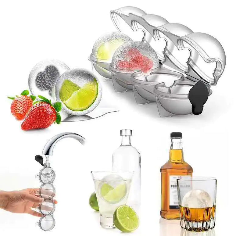 Round Ice Hockey Mold for Whiskey - 4 Hole Design Mimarta