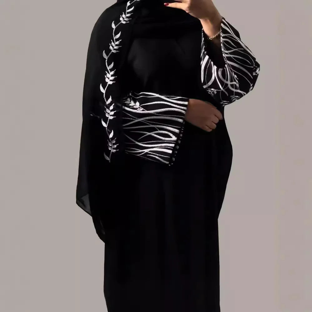 Arab Embroidery Embroidery Outerwear Abaya Robe Mimarta