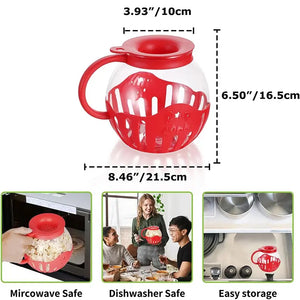 Microwave Glass Popcorn Popper With Silicone Lid Rieworkes