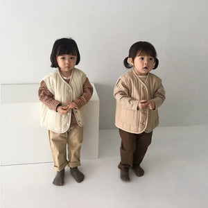 Kids' Warm Autumn/Winter Vest - Solid Color Jacket Rieworkes