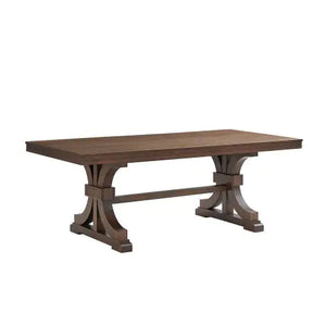 78.74 Rectangular Rubber Wood Dining Table For 6-8 With Wooden Trestle Pedestal Base,Mid Century Modern Kitchen Wooden Table Dinner Table For Dining Room, Living Room,OAK Rieworkes