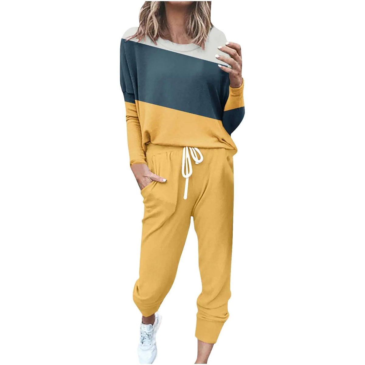 JMMSlmax Sweatsuits for Women Set 2 Piece Jogger Set Workout Tracksuits Long Sleeve Sweatshirt Drawstring Sweatpants Outfits Mimarta