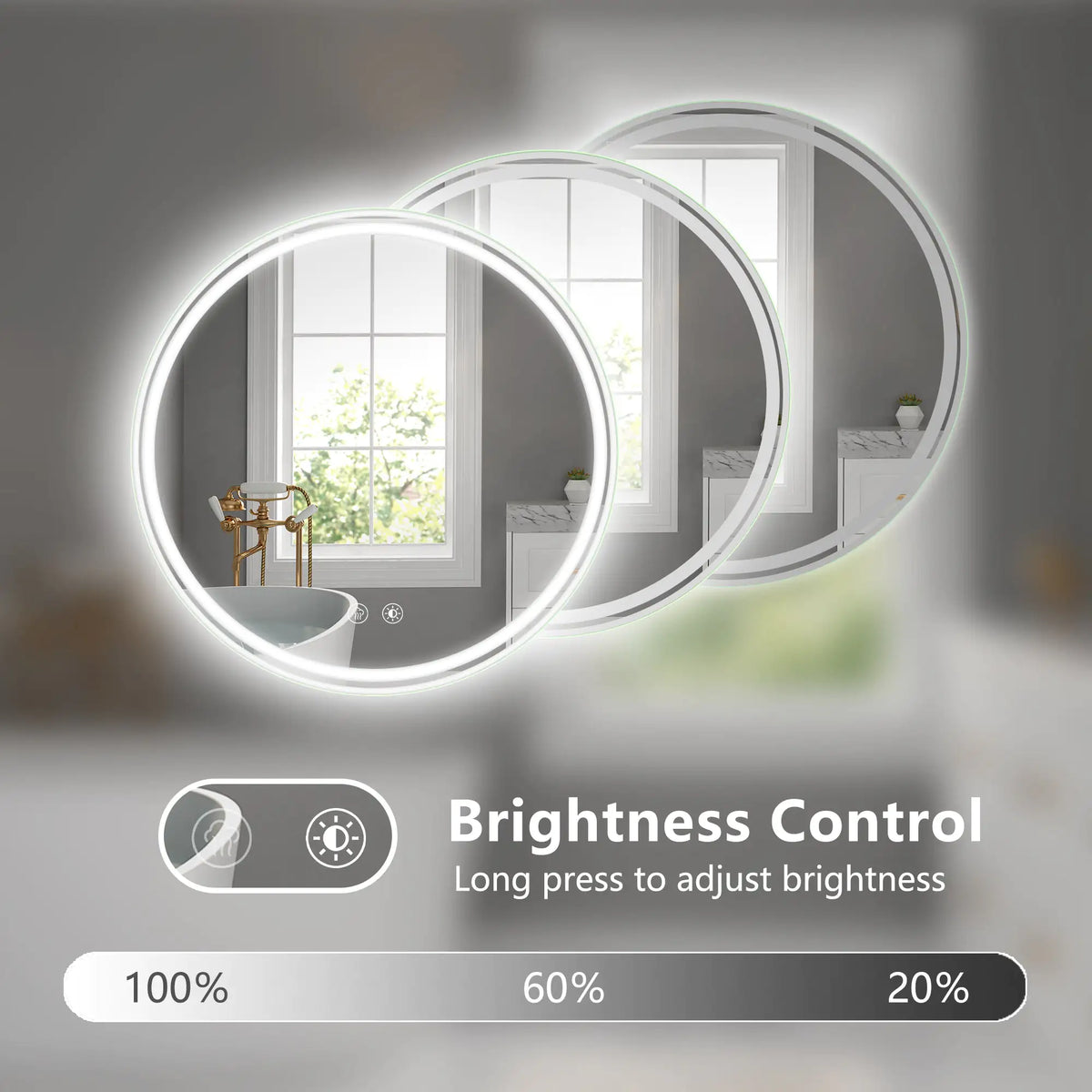 28 Inch Round LED Bathroom Mirror -Wall Mounted Mimarta