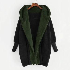Double-Sided Velvet Hooded Loose Cardigan Coat Rieworkes