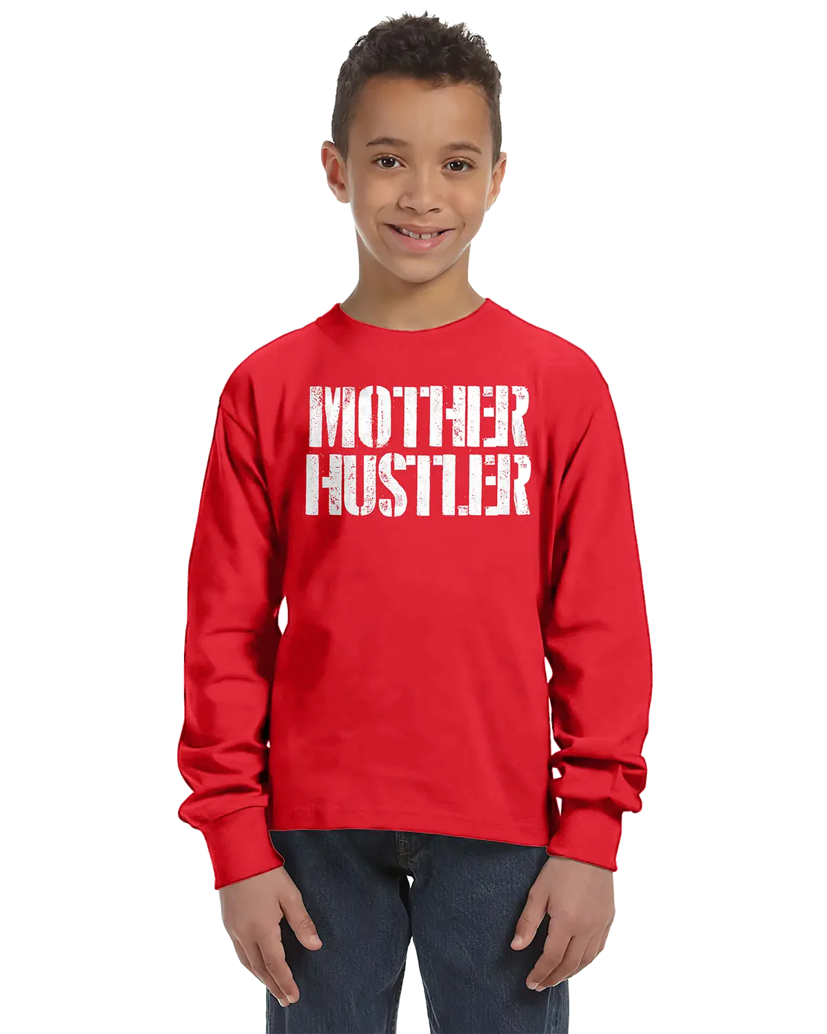 Mother Hustler Unisex Kids Long Sleeve T-Shirt Rieworkes