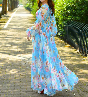 Maxi Dress Floral Printed Rieworkes
