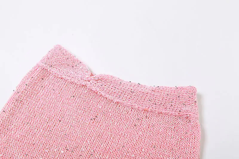 Sweet Like Sugar Distressed Crochet Mini Skirt Set Rieworkes