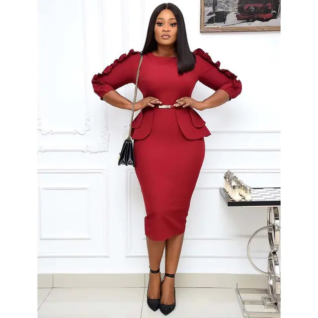 Elegant African Dress for Professional Office Commute Mimarta