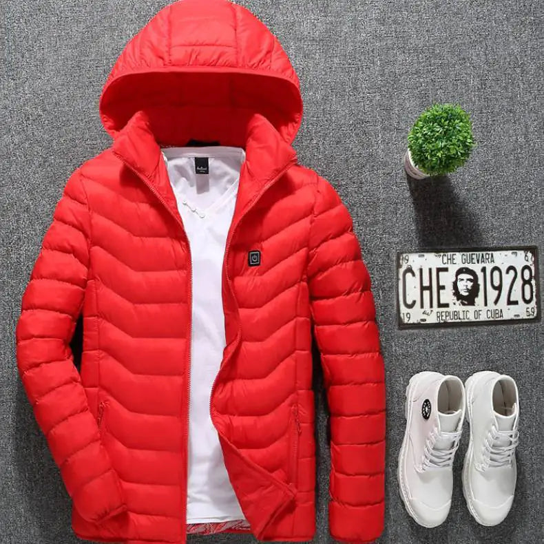 New Heated Jacket Coat USB Electric Jacket Cotton Coat Heater Thermal Clothing Heating Vest Men's Clothes Winter Mimarta
