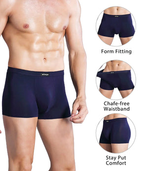 wirarpa Men's Breathable Modal Microfiber Trunks Underwear Covered Band Multipack 1402-4p-solid Color Medium Rieworkes