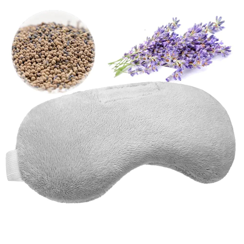 Umisleep Lavender Eye Mask Aromatherapy Weighted Sleep Mask for Dry Eyes Men Women Microwave Heated Hot Therapy Eye Cover Moist Compression Pain Relief Eye Pillow for Puffy Eyes Sinus Pain Grey Mimarta