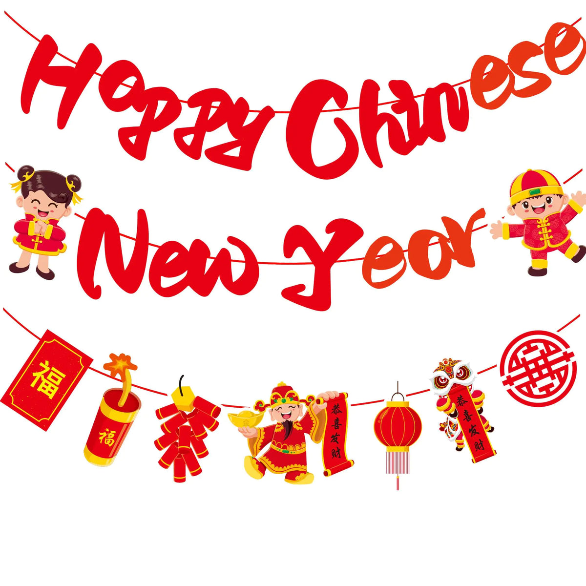 Chinese New Year Decorations 2025 Chinese New Year Banner Year of the Snake Lunar New Year Decorations Chinese New Year Garland For Home Party Mimarta