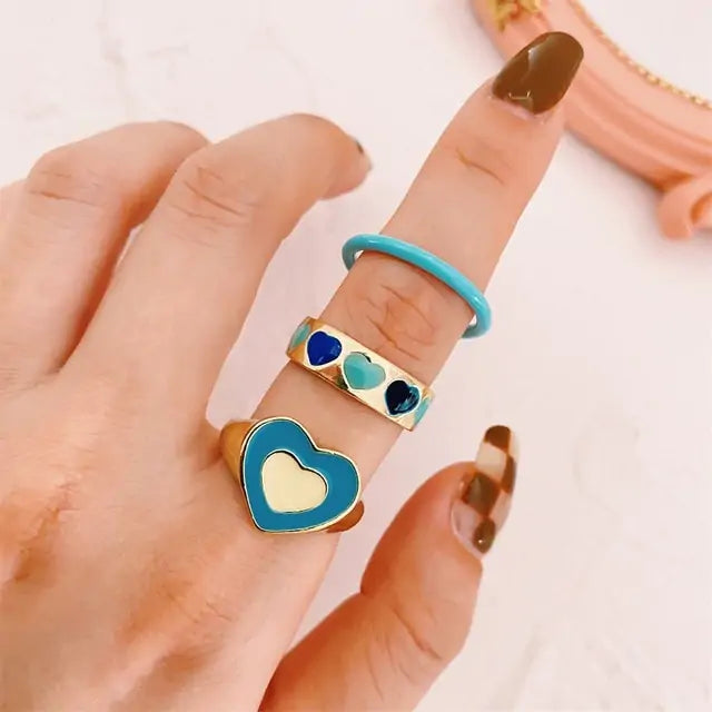 Vintage Embrace Hands Rings Set Rieworkes