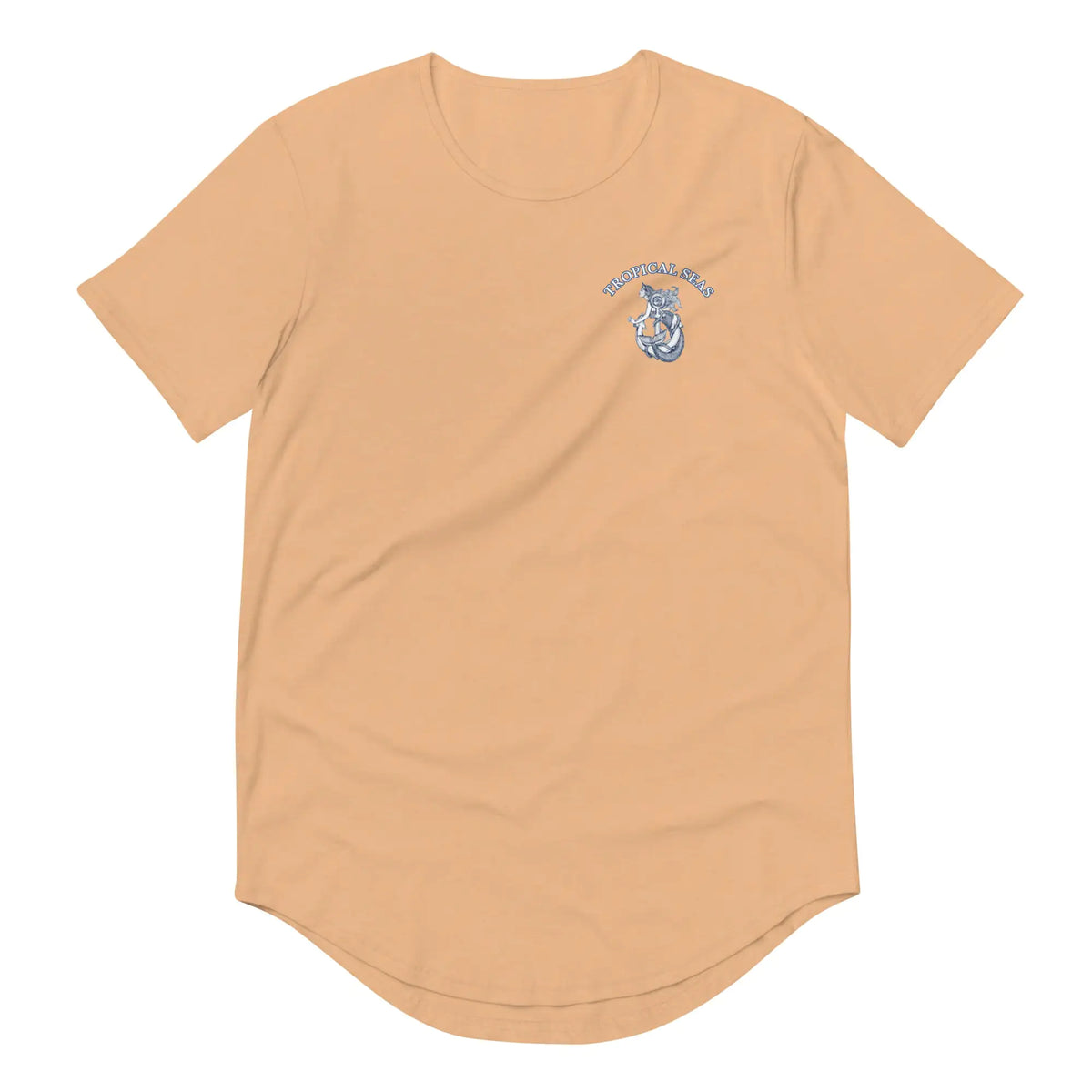 Men's Curved Hem Ancient Mermaid Anchor T-Shirt Rieworkes