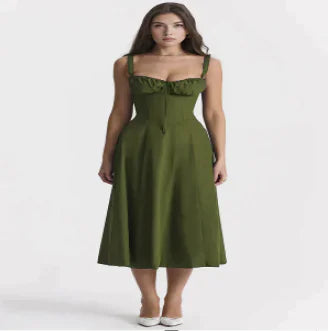 Parisian Dress - Waist Shaping Floral Maxi Dress (One Piece) Mimarta
