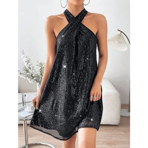 Elegant Halter Strapless Sequin Formal Dress Mimarta
