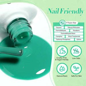 Born Pretty Green Gel Nail Polish, Christmas Carnival Evergreen Gel Nail Polish Set, Glitter Green Sparkle Gel Polish Nail Art Varnish Manicure Collection St. Patrick's Day 6PCS green forest Rieworkes