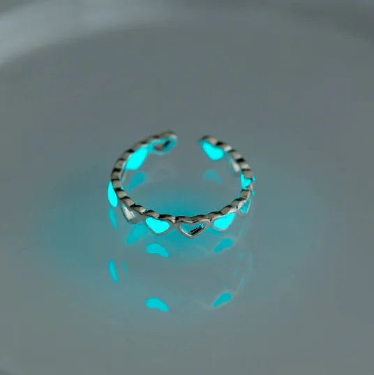 Personalized Glow-in-the-Dark Heart Adjustable Ring Mimarta