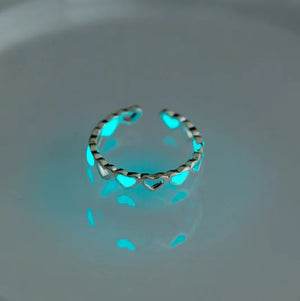Personalized Glow-in-the-Dark Heart Adjustable Ring Mimarta