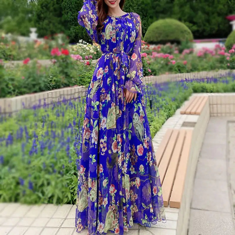 Maxi Dress Floral Printed Rieworkes