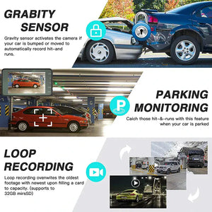 Touch Screen Dash Cam 4" 1080P Dual Lens Car DVR Recorder Front And Rear Camera Rieworkes