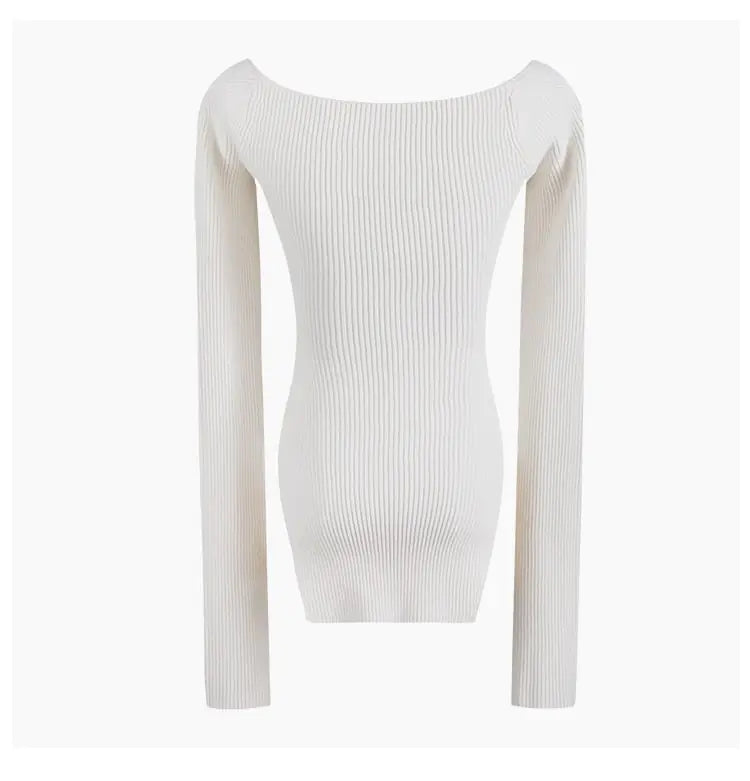 Ribbed Sweetheart Long Sleeve Top Rieworkes