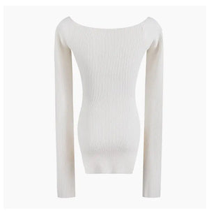Ribbed Sweetheart Long Sleeve Top Rieworkes
