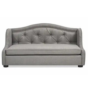 Robin 35 Tufted Wingback Pet Sofa Bed, Medium, Uptown Gray Stain Resistant High Performance Polyester Mimarta