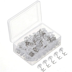50 Pcs Upholstery Tacks Headliner Pins Clear Heads Twist Bed Fabric Sofa Chair Mimarta
