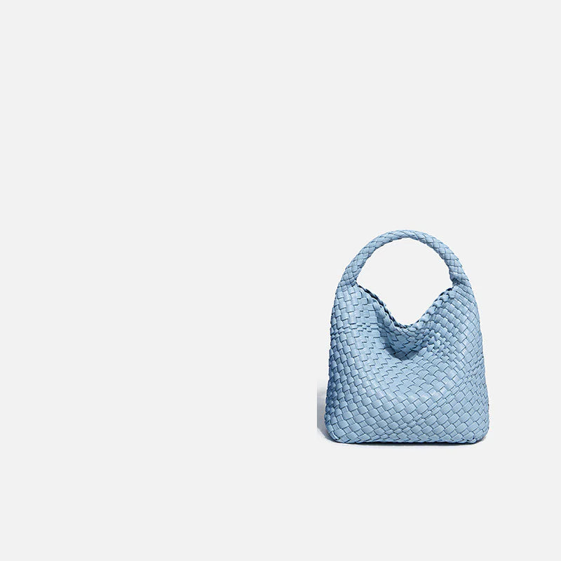 Hand-woven Bucket Soft Leather Bag for Women Rieworkes