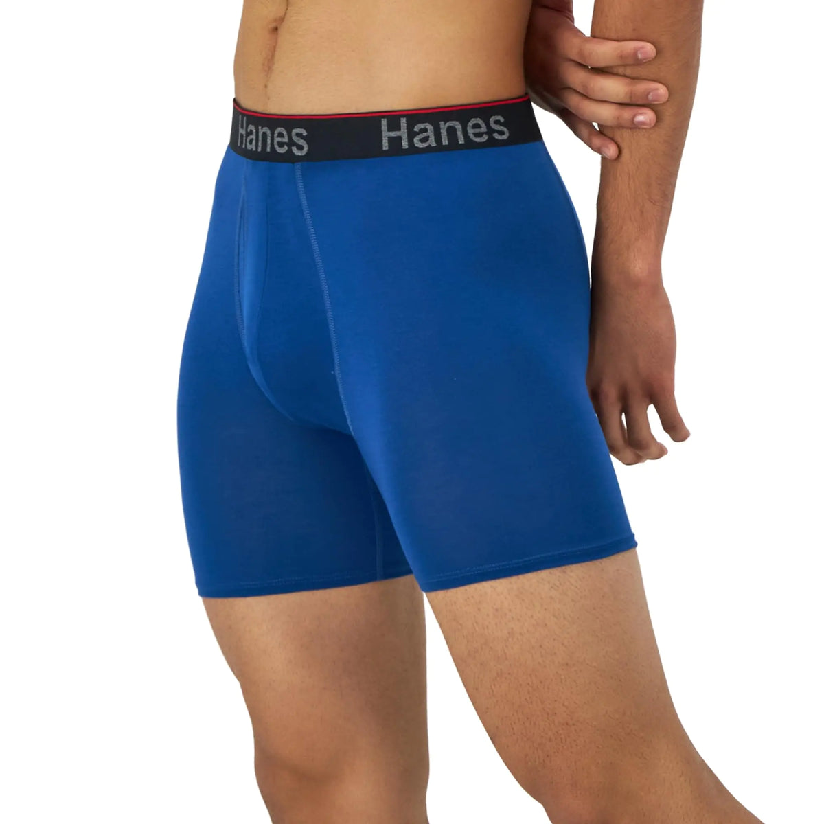 Hanes Total Support Pouch Men's Boxer Brief Underwear, Anti-Chafing, Moisture-Wicking Odor Control, 3-Pack (Reg or Long Leg) Large Regular Leg - Blue/Red/Black - 3 Pack Rieworkes