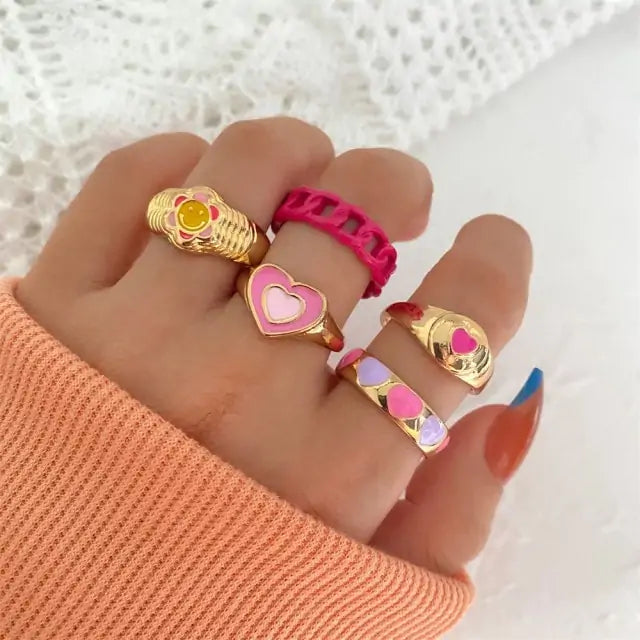 Vintage Embrace Hands Rings Set Rieworkes