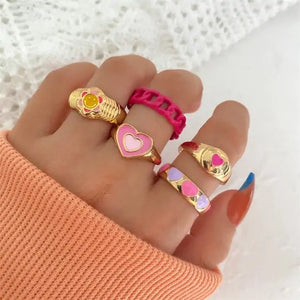 Vintage Embrace Hands Rings Set Rieworkes
